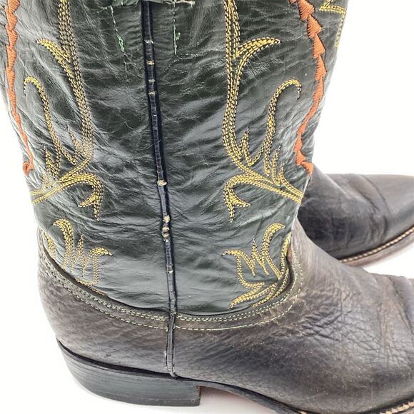 Vintage Western Cowboy Boots Brown Leather‎ Size 5.5 Unisex main image 14